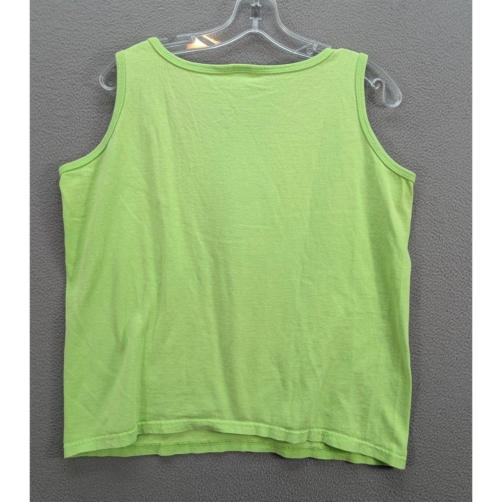 Vintage Florida Parrot Embroidered Tank Top Green Sleeveless Scoop Neck Size L? - Picture 4 of 7